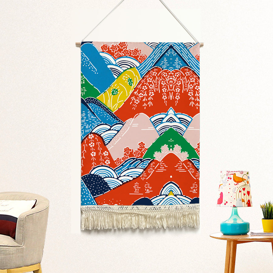 Feblilac Colorful Mountains Handmade Macrame Hanging Wall Decor Art - view 2