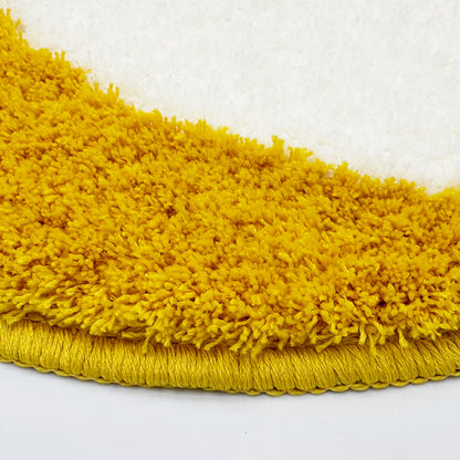 Feblilac Yellow Background Devil's Eye Tufted Bath Mat