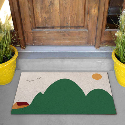 Feblilac Fields Hhills and Wild Geese PVC Coil Door Mat