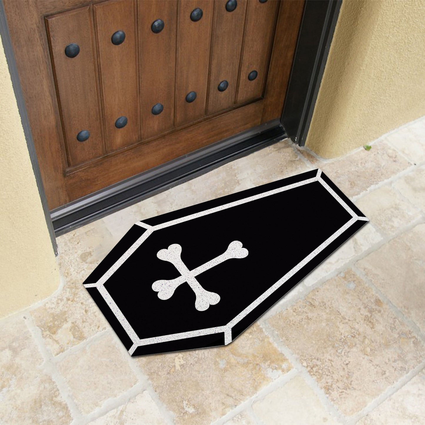 Feblilac Halloween Coffin PVC Coil Door Mat