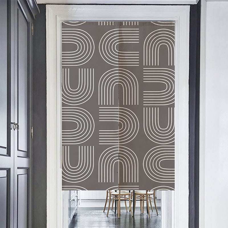 Feblilac Grey U Shaped Pattern Door Curtain