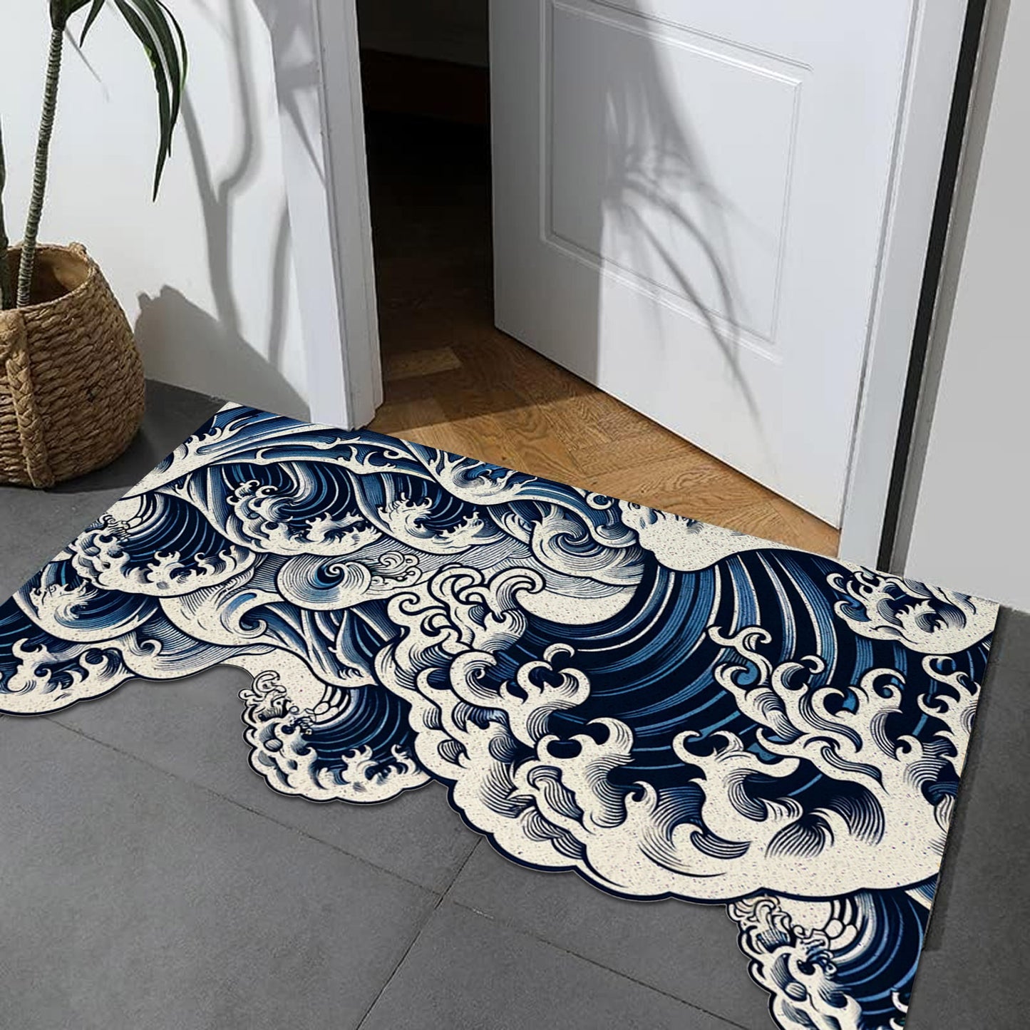 Feblilac Irregular Wave PVC Coil Door Mat