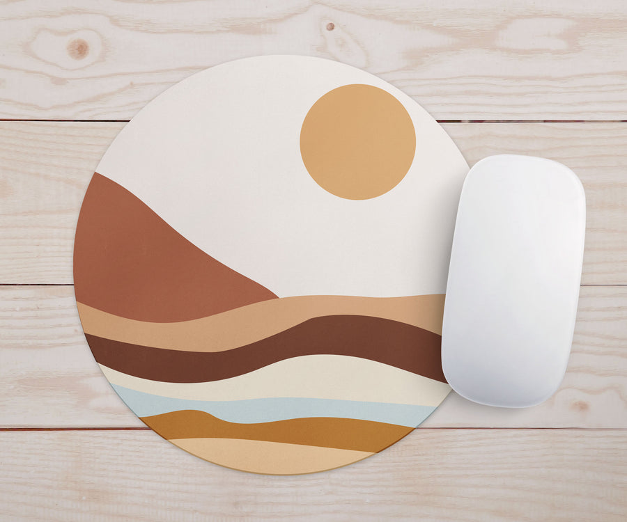 Feblilac Orange Mountains and Rivers Sunrise Mouse Pad - view 2