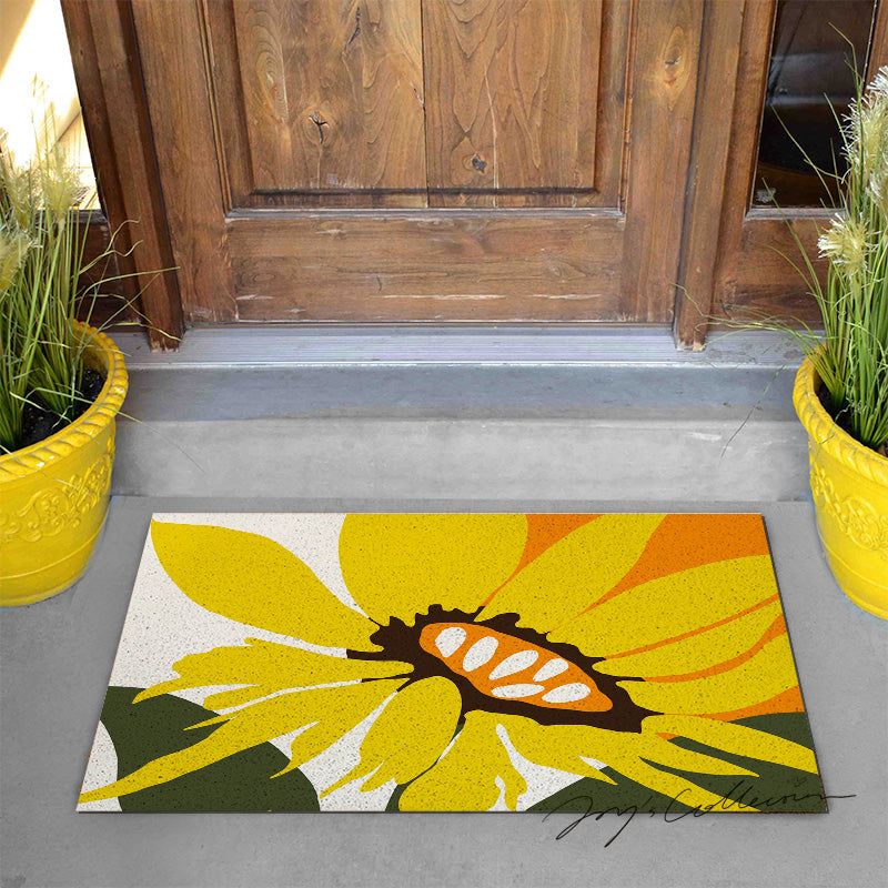 Feblilac A Big Sunflower PVC Coil Door Mat @Joy's design