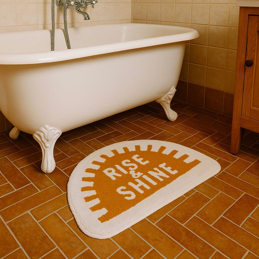 Feblilac Semicircle Golden Sun Rise Shine Tufted Bath Mat - view 3