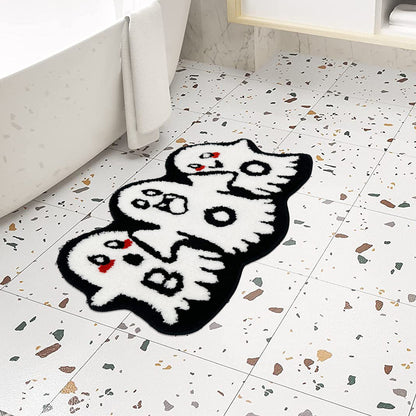 Feblilac Cute Ghost Boo Tufted Bath Mat