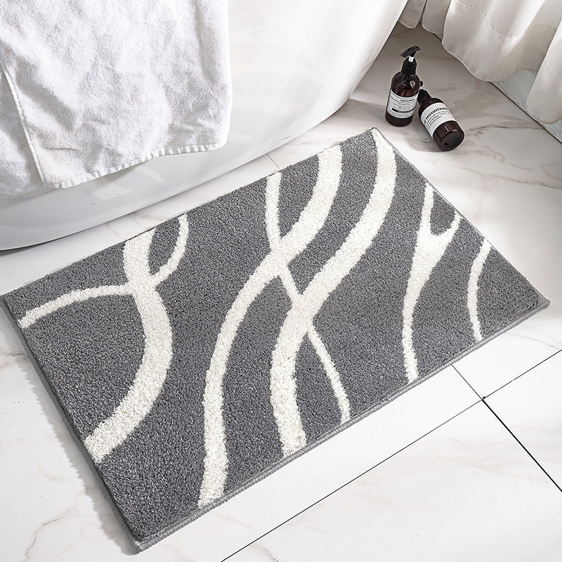 Feblilac Geometric Stripes Tufted Bath Mat