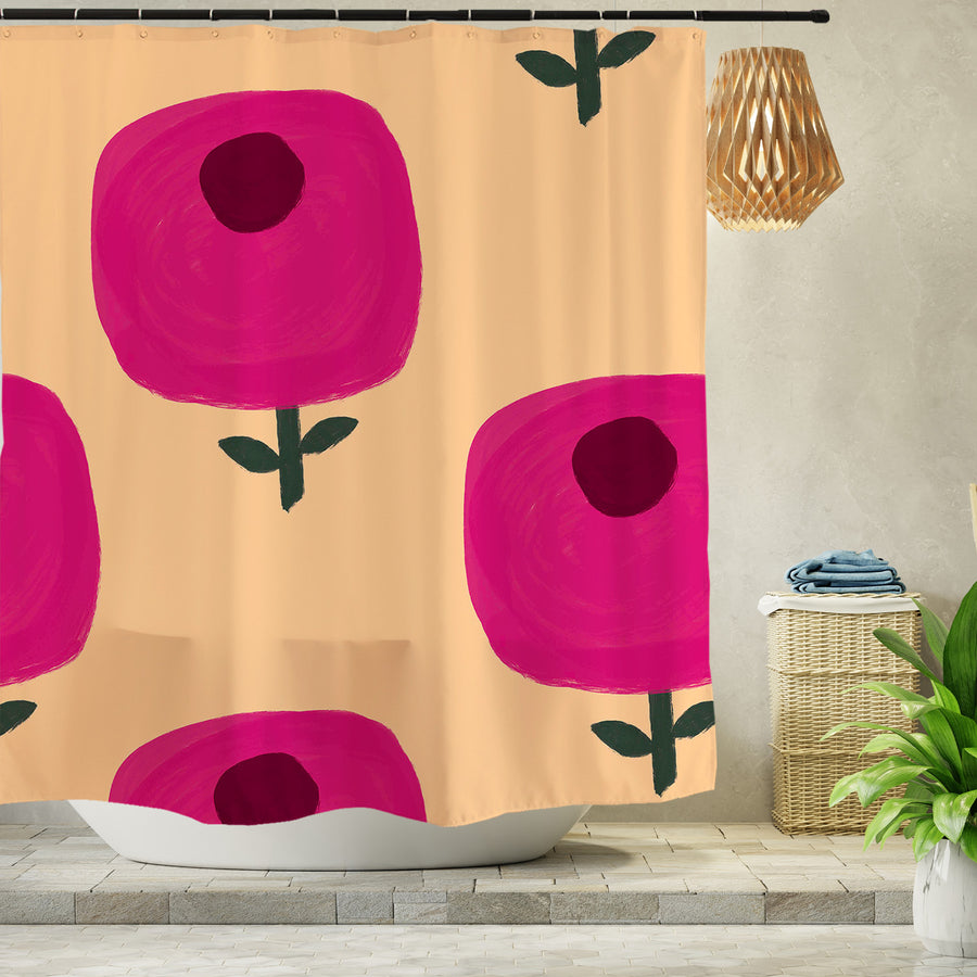 Feblilac Wildflowers Blooming Shower Curtain with Hooks - view 2