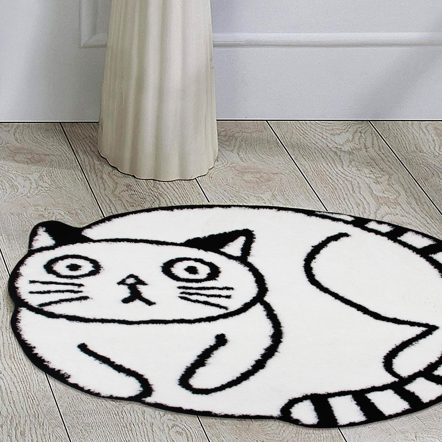 Black and White Cute Cat Bath Mat - Feblilac® Mat