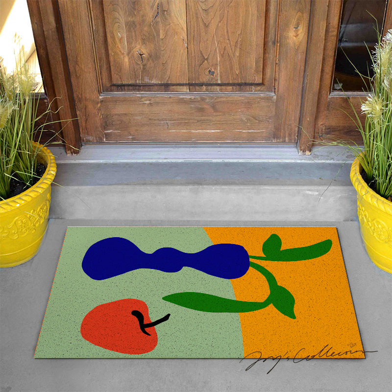 Feblilac Blue Vase and Apple PVC Coil Door Mat - view 2