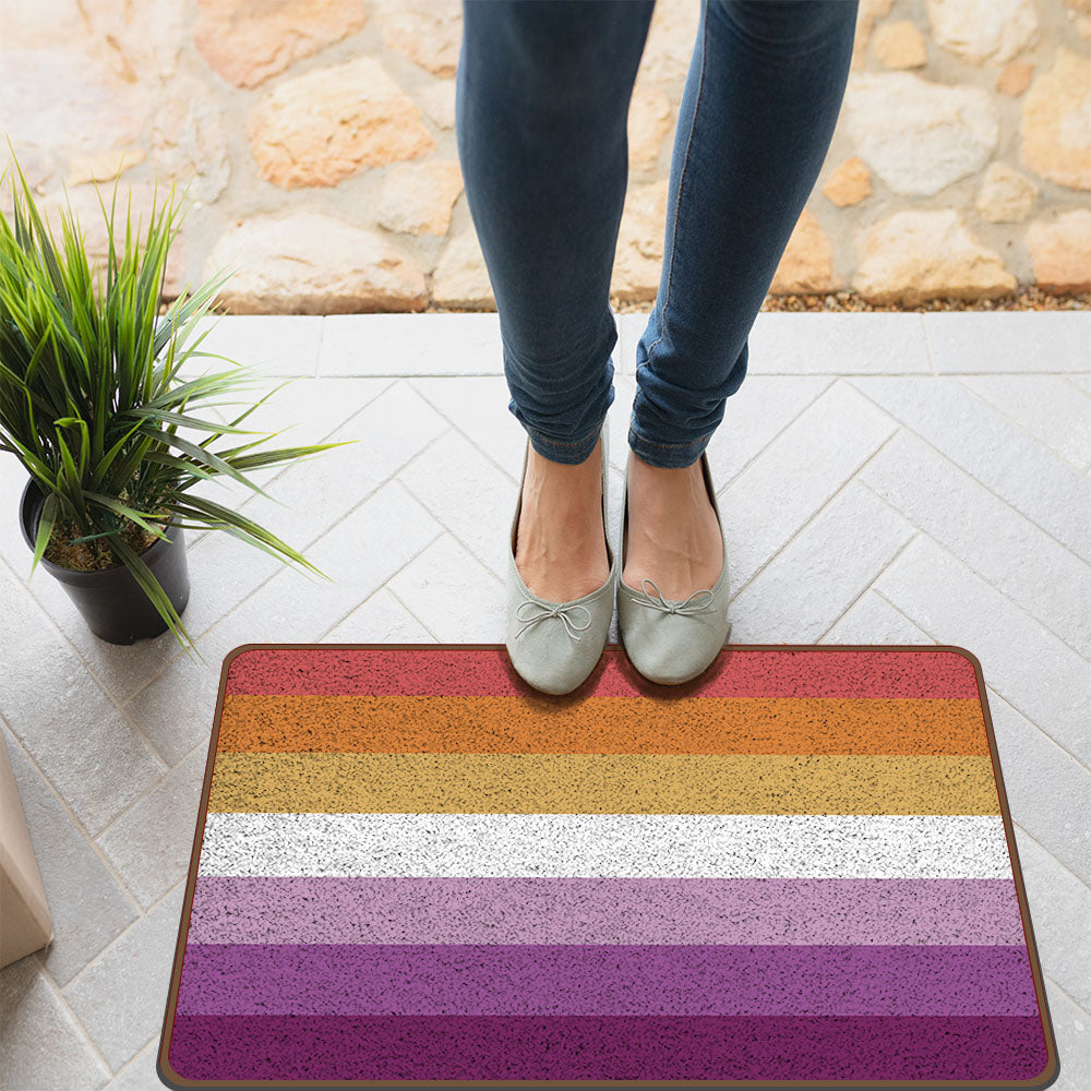 Feblilac Purple and Red LGBT Flag Nylon Door Mat