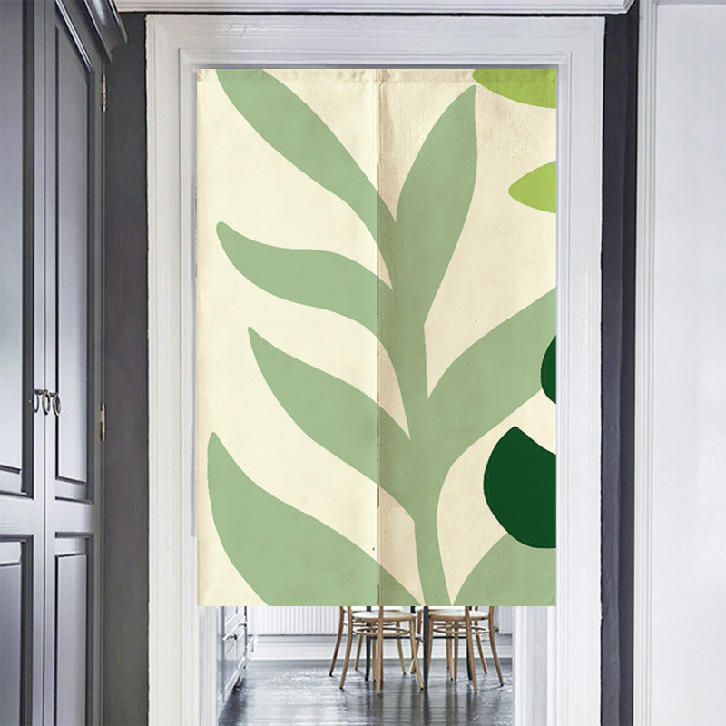Feblilac Green Leaves Door Curtain