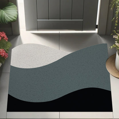 Feblilac Three-color Gray Simple Curve PVC Coil Door Mat