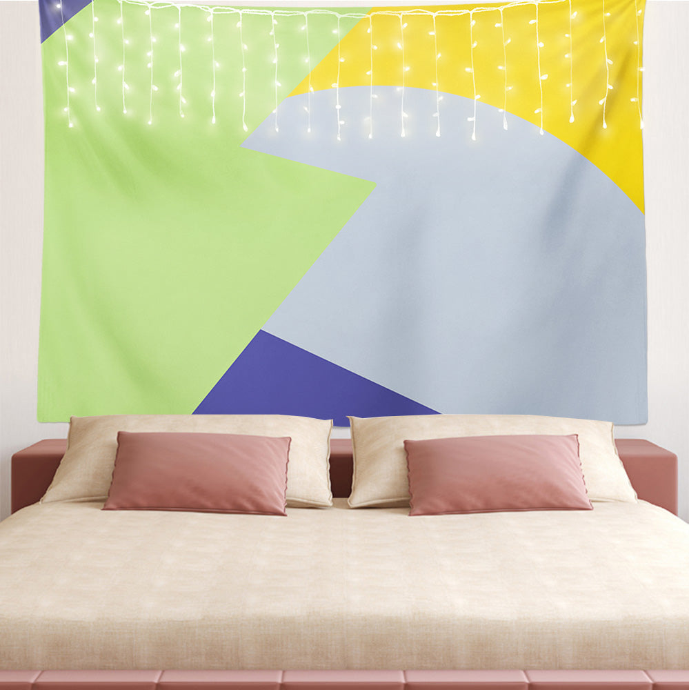 Feblilac Green Blue Yellow Gray Pattern Tapestry