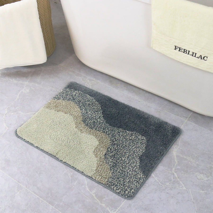 Gradient Gray Wave Bathroom Mat - view 3