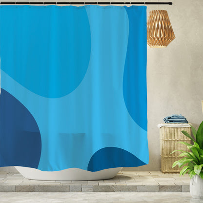 Feblilac Blue Wave Coast Shower Curtain with Hooks