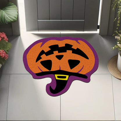 Feblilac Halloween Pumpkin PVC Coil Door Mat