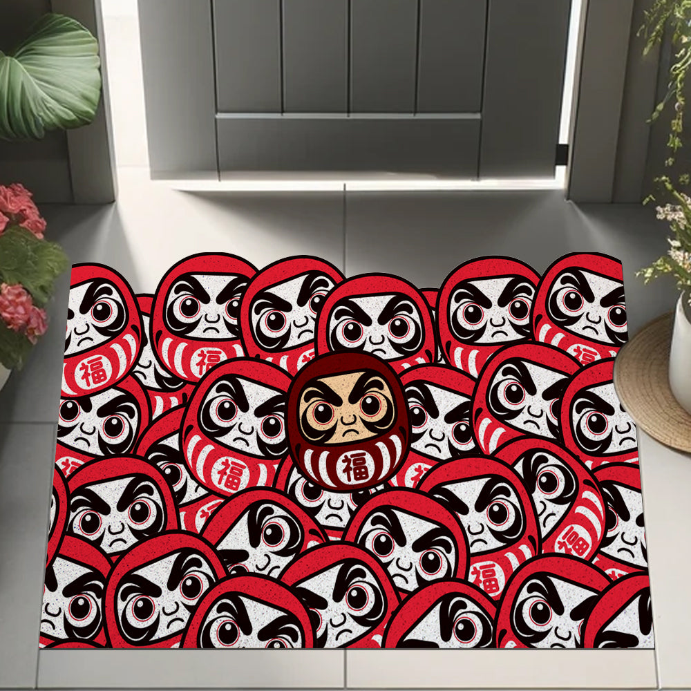 Feblilac Lots and Lots of Daruma PVC Coil Door Mat