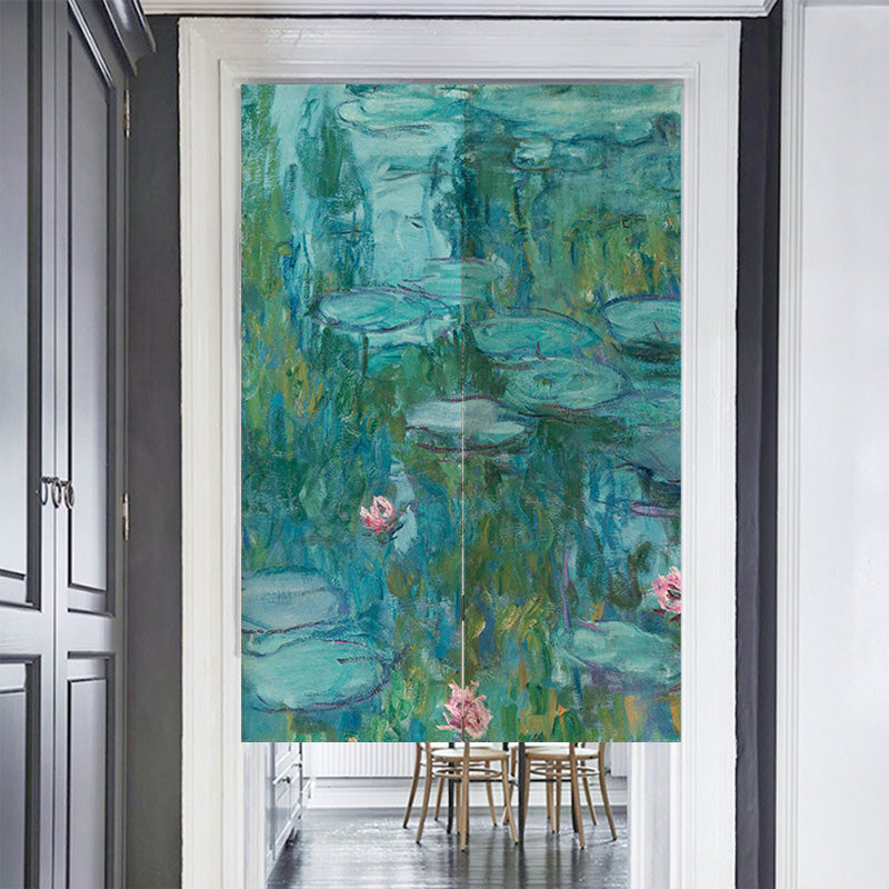 Feblilac Oil Painting Water Lily Door Curtain