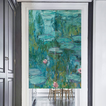 Feblilac Oil Painting Water Lily Door Curtain