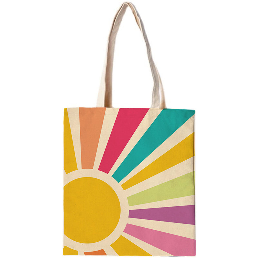 Feblilac Rainbow Sun Rays Canvas Tote Bag - view 2