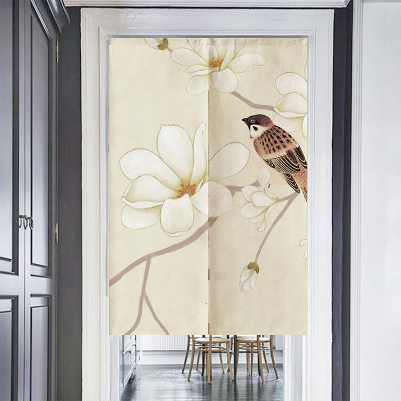 Feblilac Sparrow Magnolia Flower Door Curtain