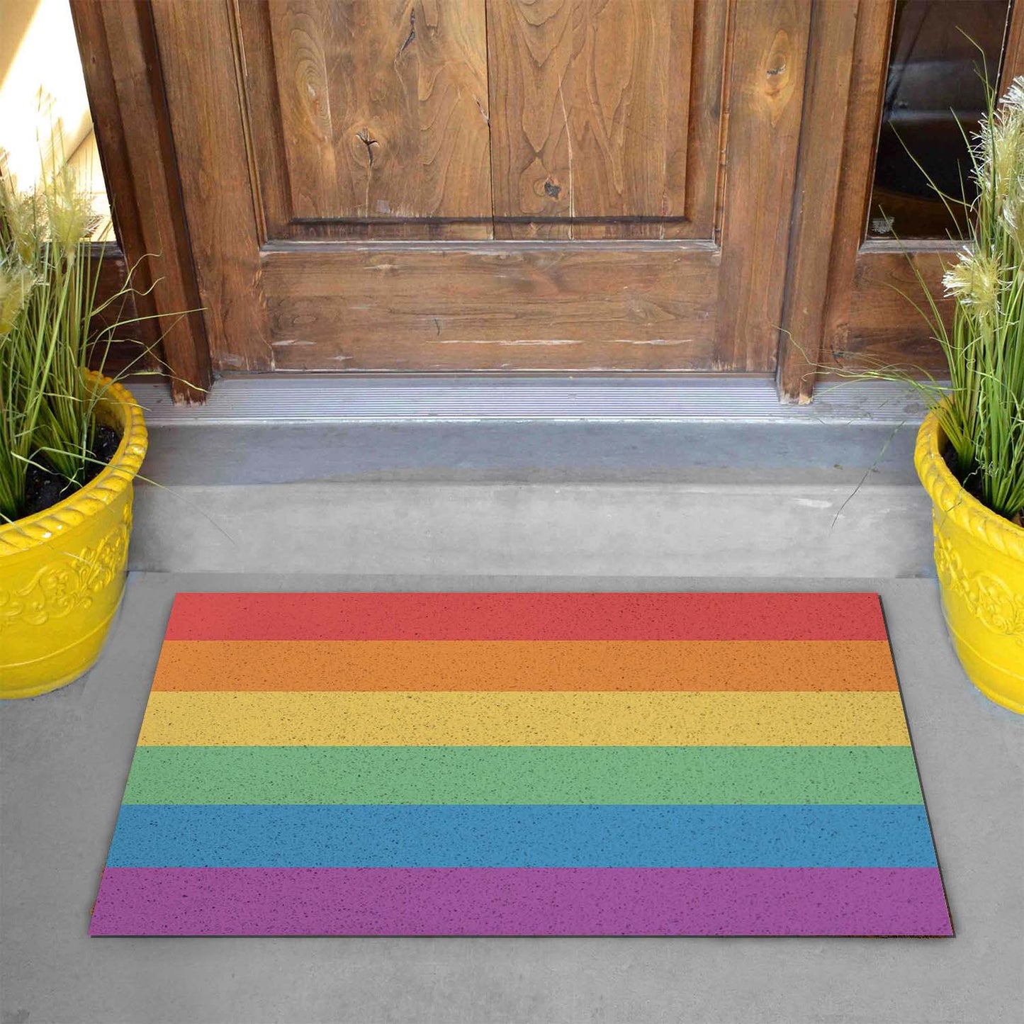 Feblilac Rainbow Colors LGBT Flag PVC Coil Door Mat