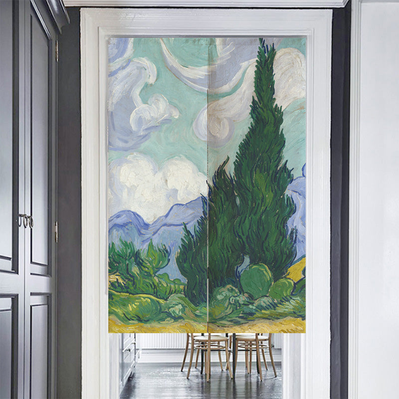 Feblilac Van Gogh's Fields Door Curtain