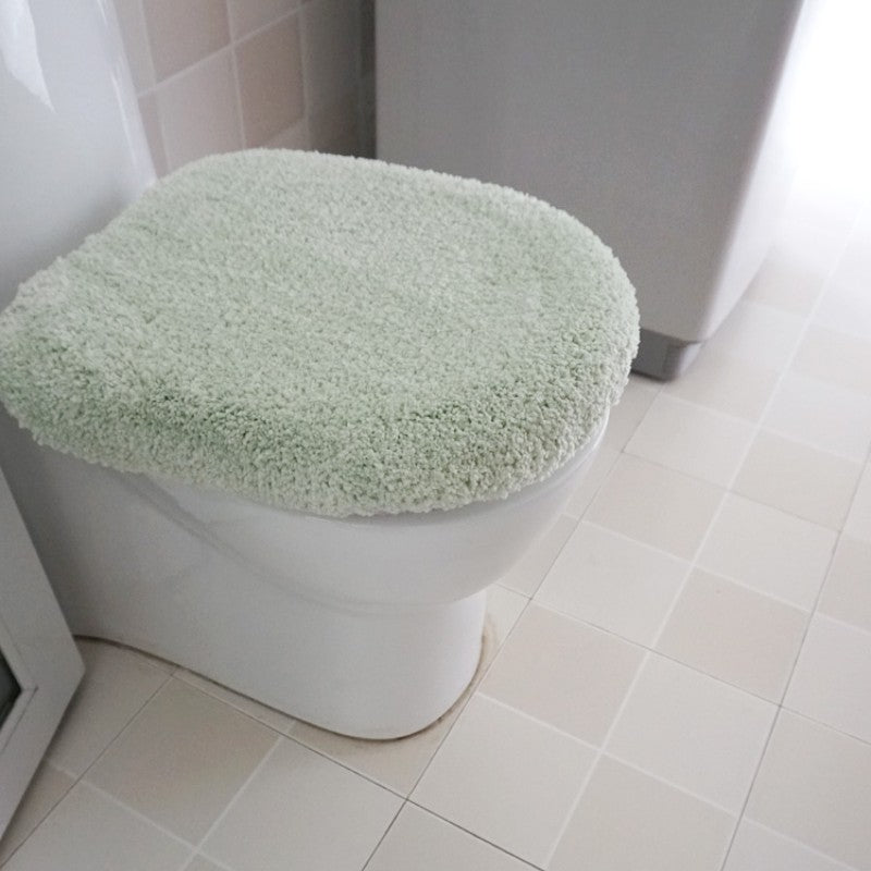 Feblilac Solid Color Toilet Mat Lid Cover Shell U-Shaped Toilet Floor Mat, Non-Slip Pedestal Mat - view 2