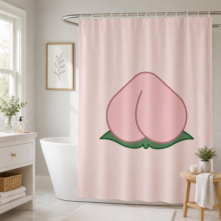 Feblilac Pink Peach Shower Curtain - view 2