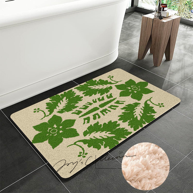 Feblilac Flowers and Plants Baroque Tufted Bath Mat - view 2