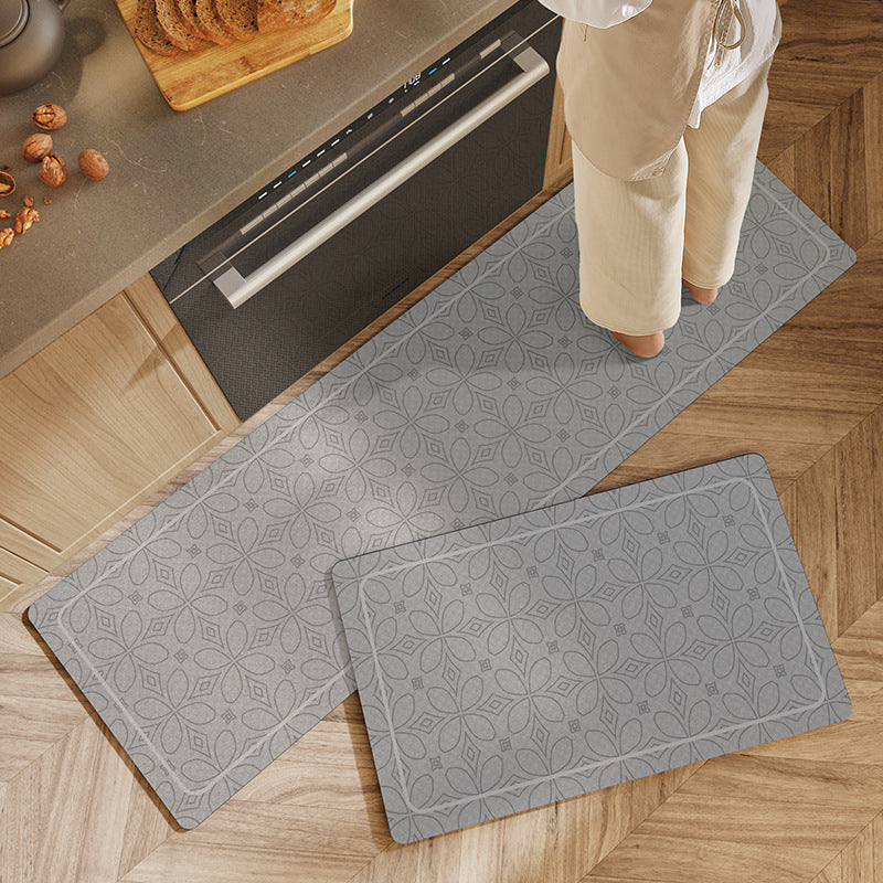 Feblilac Abstract Geometry Rubach PVC Leather Kitchen Mat