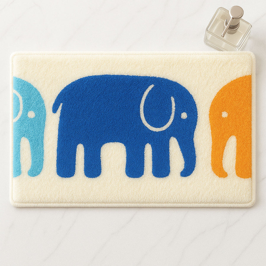 Colorful Elephant Bath Mat – Soft, Non-Slip, Absorbent Rug for Bathroom - view 2