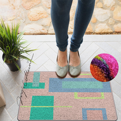 Feblilac Geometric Big Squares Geometric Nylon Door Mat