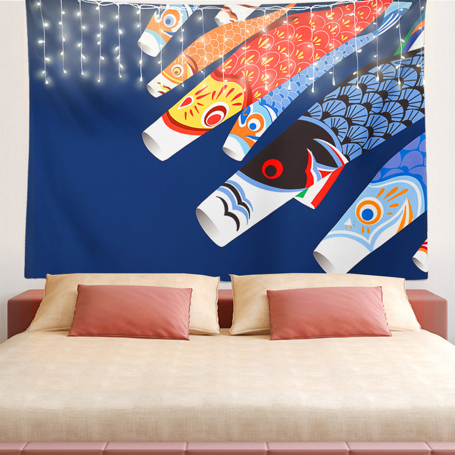 Feblilac Colorful Koi Flags Tapestry - view 2