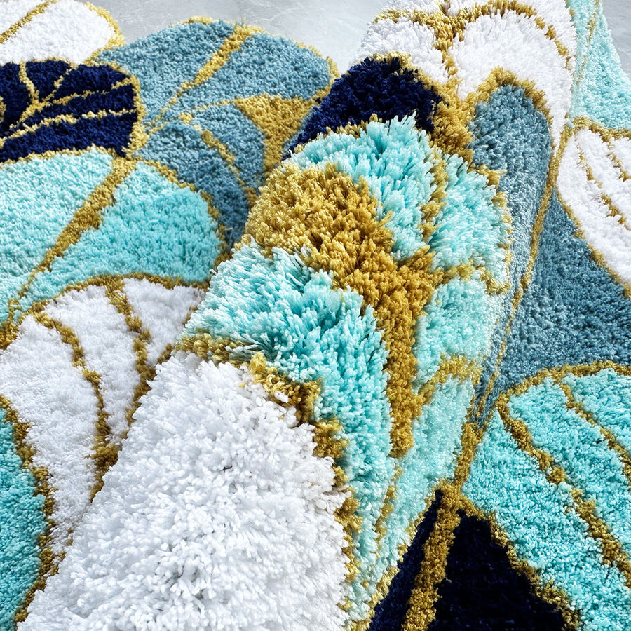 Blue Wave Bath Mat, Non-Slip Bathroom Rug - view 4