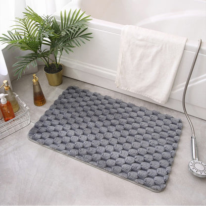 Feblilac Solid Raised Stones Bath Mat