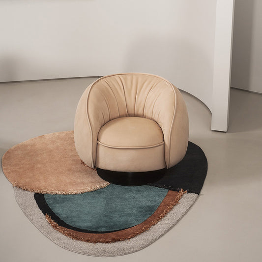 Feblilac Abstract Sea and Coast Handmade Tufted Acrylic Livingroom Carpet Area Rug