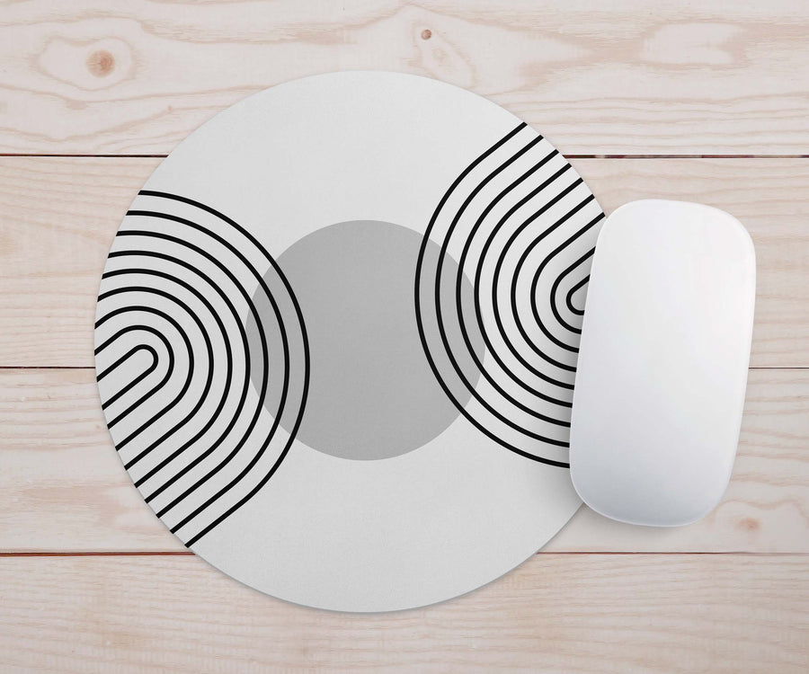 Feblilac Black and White Line Mouse Pad - view 2