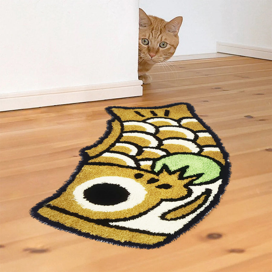 Feblilac Cute Earth Yellow Koi Fish Bath Mat - view 2