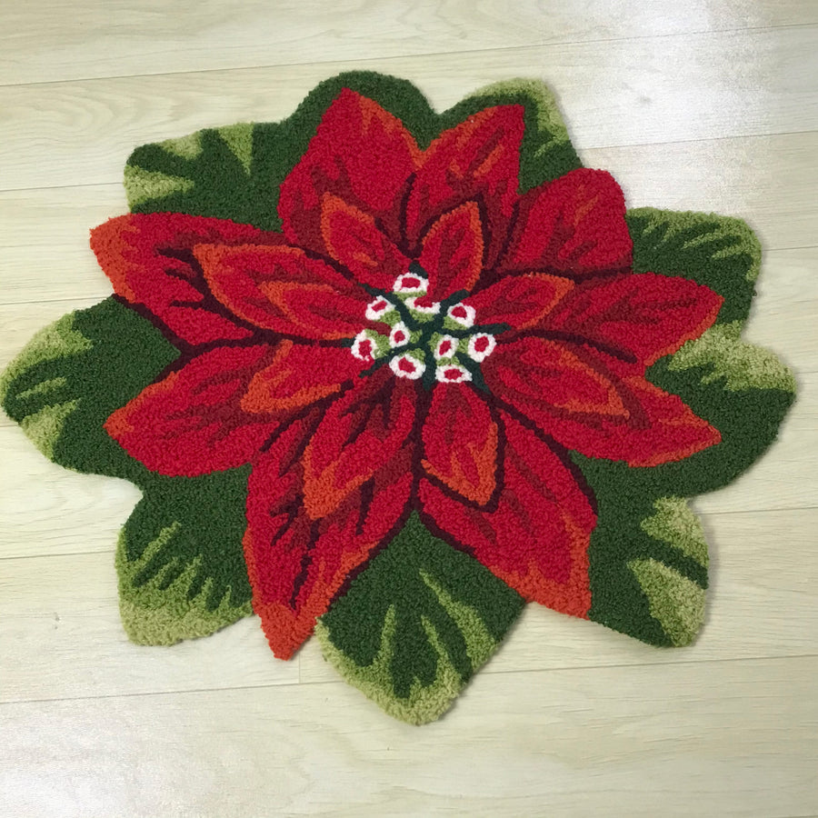 Feblilac Christmas Flower Tufted Bath Mat - view 2