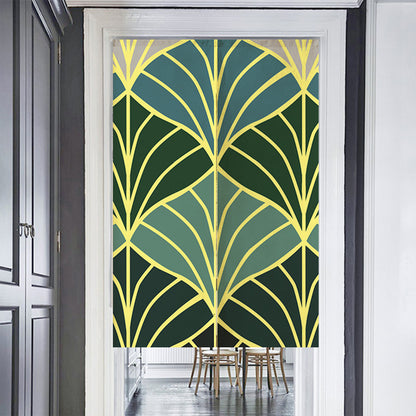 Feblilac Golden Green Ginkgo Leaves Door Curtain