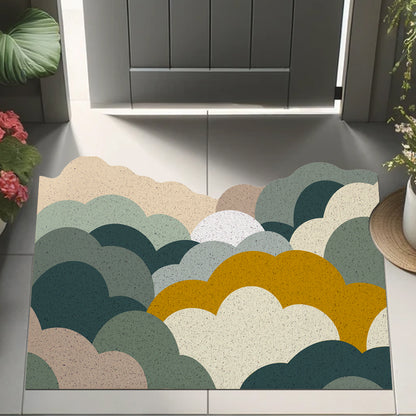 Feblilac Japanese Abstract Simple Mountain PVC Coil Door Mat