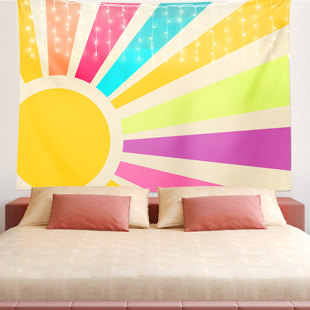 Feblilac Rainbow Sun Rays Tapestry