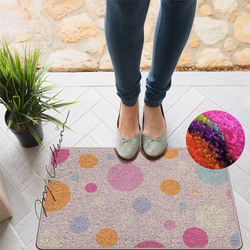 Feblilac Pink Polka Dots Geometric Nylon Door Mat - view 2
