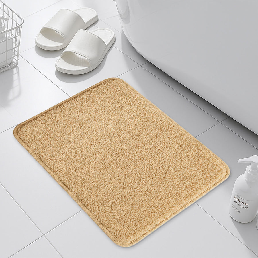 Feblilac Solid Color Plush Tufted Bath Mat - view 2