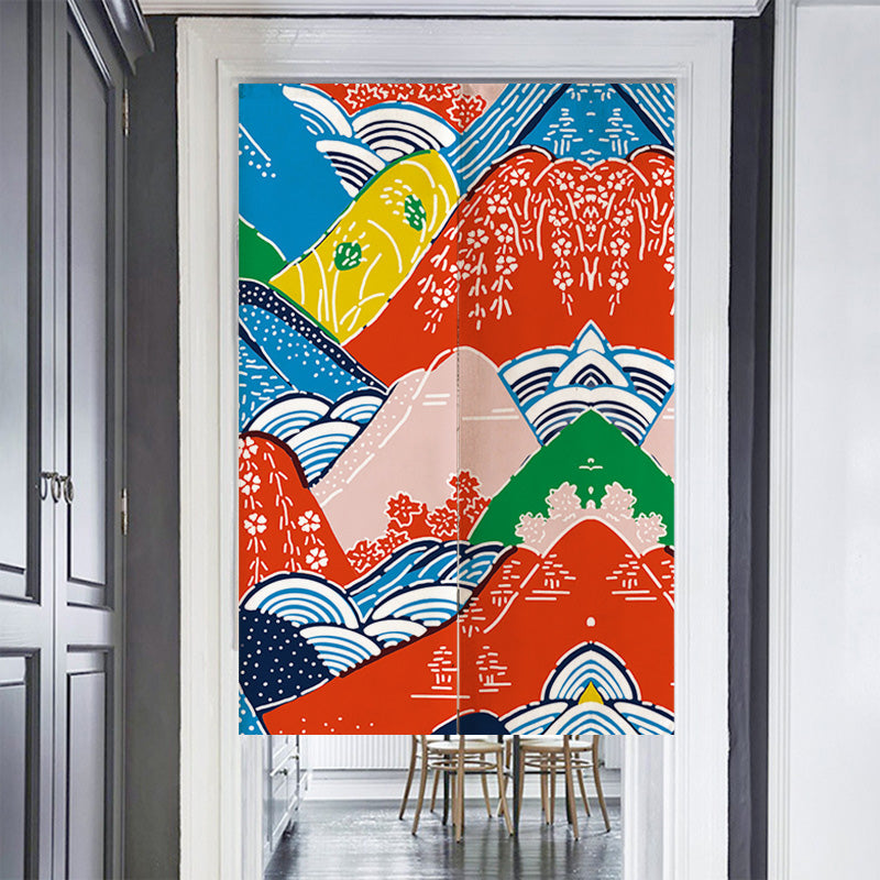 Feblilac Colorful Mountains Door Curtain