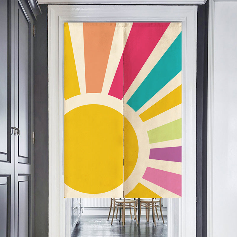 Feblilac Rainbow Sun Rays  Door Curtain