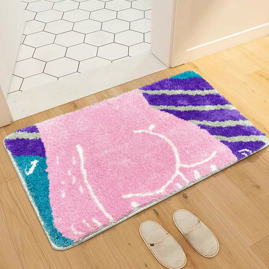 Feblilac Bare Ass Surfing Tufted Bath Mat