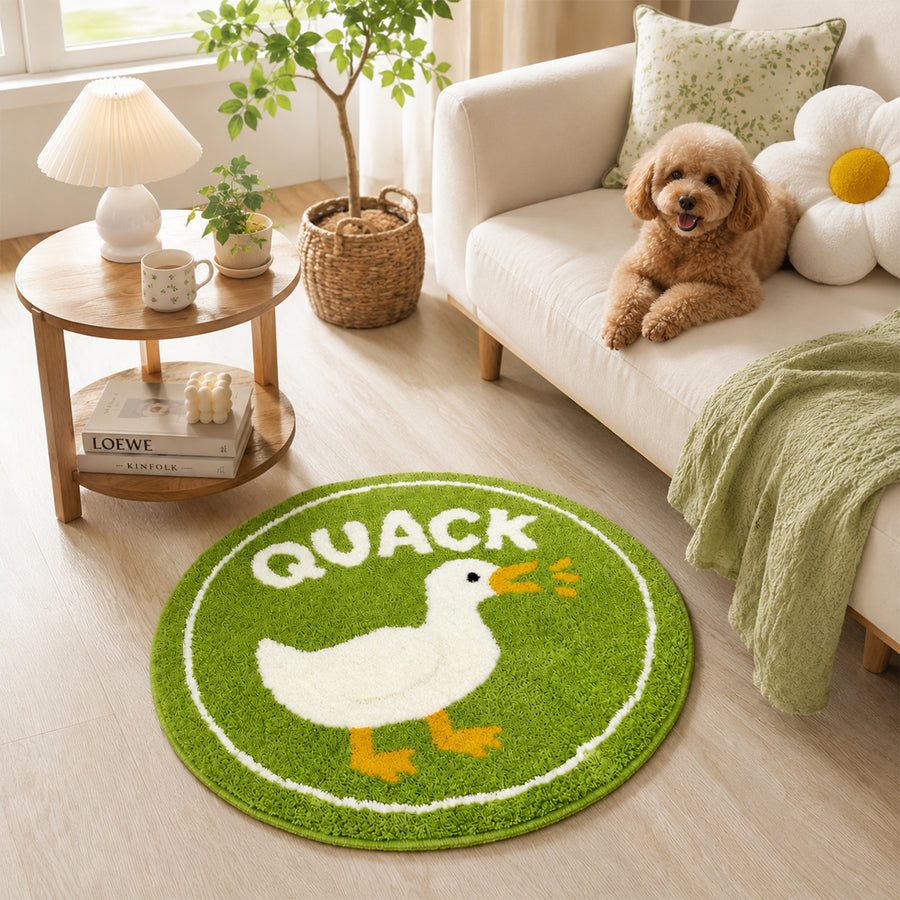 Feblilac Cute Quack Duck Round Tufted Bath Mat - view 2